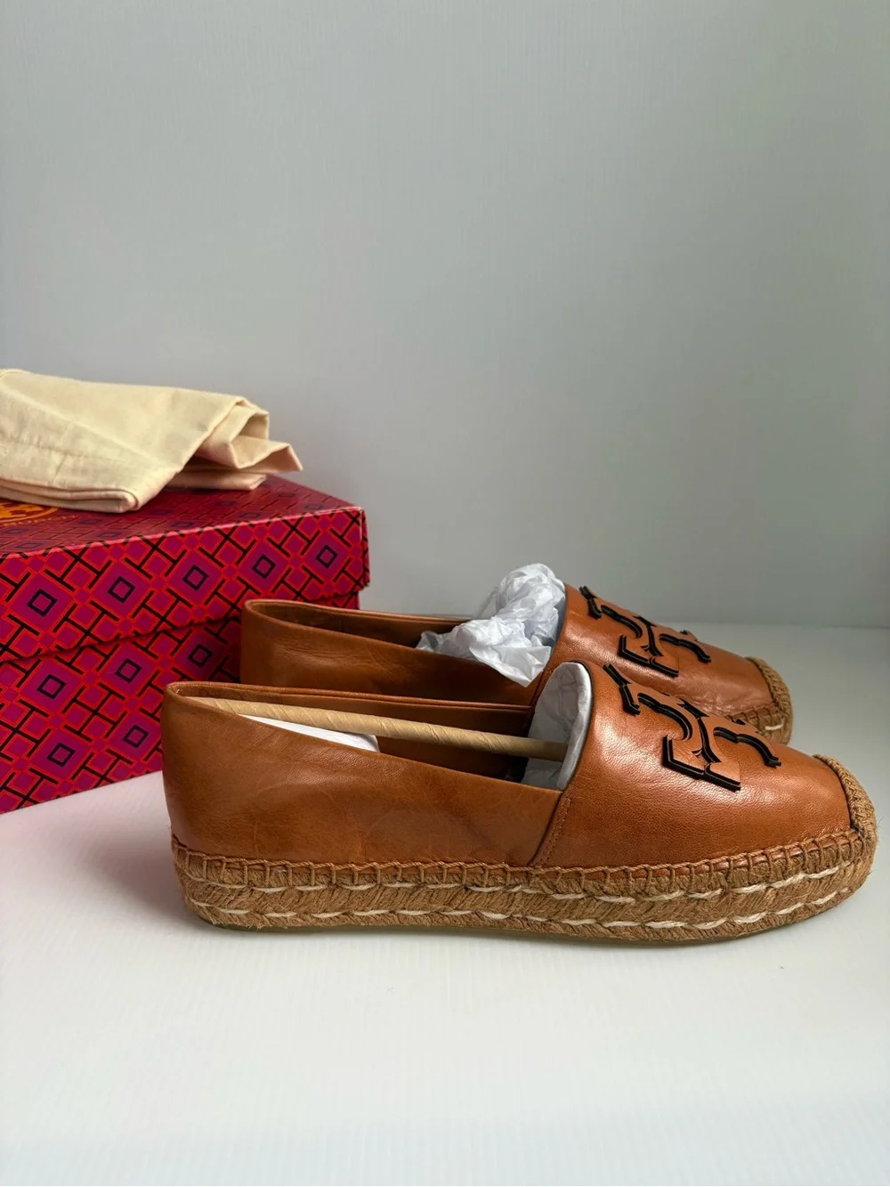 Tory Burch Women's INES Platform Espadrilles Tan 8.5 NIB